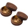 Yitobici 2 pezzi Posacenere antivento in legno dorato, posacenere con coperchio, antivento e antiodore, adatto per bar, uffici, soggiorni e feste