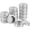 BENECREAT 14 Pack 60ml Lattine a Vite in Alluminio Rotonde con Coperchio a Vite Contenitori con Coperchio con Finestra Trasparente - Ottimo per Spezie, Caramelle, Te o Regali (Platinum)