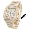 Halukakah Orologio con Diamanti in Oro per Ragazzi,Adolescenti,Bambini - Placcato in Oro 18 Carati,Quadrante Quadrato 40mm,Quarzo Giapponese - Lunghezza 18.5cm,con Strumento Regolatore -per Compleanni