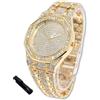 HALUKAKAH Orologio con Diamanti in Oro per Ragazzi,Adolescenti,Bambini - Placcato in Oro 18 Carati,Quadrante Ottagono 41mm,Quarzo Giapponese - Lunghezza 19cm,con Strumento Regolatore - per Compleanni