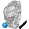 HALUKAKAH Orologio con Diamanti in Oro per Ragazzi,Adolescenti,Bambini - Placcato in Platino,Quadrante Rotondo 42mm,Quarzo Giapponese - 20cm,con Strumento di Regolazione - per Compleanni,Feste