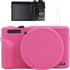 Sagreeny Custodia protettiva per fotocamera compatibile con Canon G7X Mark III, accessori personalizzati con 2 protezioni Sreen, custodia in morbido silicone con copriobiettivo rimovibile, antiscivolo e