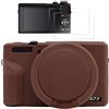 Sagreeny Custodia protettiva per fotocamera compatibile con Canon G7X Mark III, accessori personalizzati con 2 protezioni Sreen, custodia in morbido silicone con copriobiettivo rimovibile, antiscivolo e