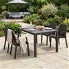 MIlani Home CALIGOLA - set tavolo in resina effetto rattan cm 150 x 90 x 74 h con 4 poltrone Alma