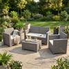 MIlani Home NEBRASKA - salotto da giardino completo di cuscini intreccio in rattan sintetico