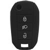 MOMOALA AAlamor Silicone Auto Chiave Custodia Protettiva Copertura Telecomando Fob per Peugeot 3008 208 308 - Nero
