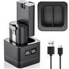 LIFEMOI Aggiornata, 2Pack 3.65V 6040mAh batteria di ricambio con stazione di ricarica, display digitale a LED, per Ring Doorbell Camera 2/3/4, 3Plus, Spotlight Camera e Stick Up Cam, batteria ricaricabile