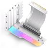 EZDIY-FAB Supporto Verticale GPU con Cavo Riser PCIE 4.0,Modulo ARGB,Estensione Flessibile 115mm/4.52in,Connettore a 90 Gradi, Compatibile Solo con Slot PCIe Completamente Aperti-Bianco-YIHPI344-3