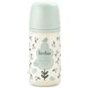 Suavinex Biberon Birdies Flusso Medio in Silicone con Tettarella Simmetrica SX Pro - 270 ml - Verde