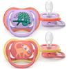 Philips Avent Ultra Air Pacifier Set 2 Ciucci Ortodontici in Silicone 18m+ - Scimmia/Rana