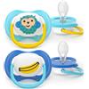 Philips Avent Ultra Air Set 2 Ciucci Ortodontici 6-18 Mesi con Custodia Sterilizzazione - Scimmia/Banana