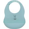 Nattou Bavaglino con Tasca in Silicone Morbido - Azzurro