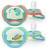 Philips Avent Ultra Air Night Set 2 Ciucci con Bottone Luminoso 6-18 Mesi - Camaleonte/Scimmia