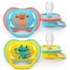 Philips Avent Ultra Air Pacifier Set 2 Ciucci Ortodontici in Silicone 18m+ - Camaleonte/Scimmia