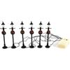 Christmas Decoration Set 6 Lampioni Natalizi con Ghirlanda 10 cm