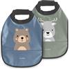 Nuvita Set 2 Bavaglini Impermeabili - Powder Blue/Sage Green