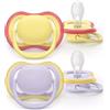 Philips Avent Ultra Air Pacifier Set 2 Ciucci Ortodontici in Silicone 0-6 Mesi - Giallo/Viola