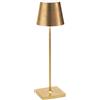 Zafferano Poldina Pro Lampada da Tavolo Ricaricabile Foglia Color Oro
