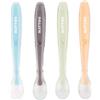 Nattou Set 4 Cucchiai in Silicone per Bambini con Portaposate incluso