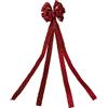 Christmas Decoration Fiocco Puntale per Albero di Natale Rosso con Glitter
