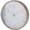 WELL HOME MOBILIARIO & DECORACIÓN Well Home Orologio da parete moderno con bordo in legno - quadrante bianco e aghi sottili Ø30,5 cm