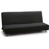 FAVERTI® Copridivano elasticizzato per divano letto a tre posti, modello reale, nero, copridivano per letto universale, protezione di qualità, in tessuto jacquard, in cotone