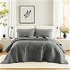 Comfort Spaces Trapunta per letto king size, per tutte le stagioni, copriletto color carbone con cuciture su entrambi i lati, morbida coperta estiva abbinata con federe abbinate, collezione Kienna