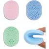 SJBAUTYO 3 Pezzi Spugnette Pulizia Viso, Cosmetico Spugna in Cellulosa, Struccante Detergente Spugne Pads Riutilizzabile, Lavaggio per Esfoliazione Pulizia Profonda, Non Irritanti