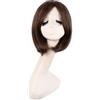 MapofBeauty 12 Pollice/30 cm Fashion Heat Resistente Unisex Corto Lisci Beauty Parrucca (Marrone)