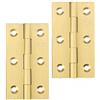 YOFASEN Cerniere in Rame - Cerniere Piccolo Cerniera Armadio Porta Cassetto Finestra Cassetta Degli Attrezzi Cerniera per Mobili, Oro, 3 pollici(76x41x1.6mm) - 2pcs