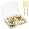Xinjoduz 50 mini cerniere per artigianato con 200 viti 18 x 15 mm piccole cerniere per scatole di legno piatte pieghevoli dorate cerniera pieghevole per cassetto porta armadio portagioie retrò scatola di