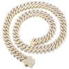 HALUKAKAH Placcato in Vero Oro 18 Carati Diamante Cubano Collana a Maglie per Uomo - Oltre 1000 Lab Diamanti - Larghezza 12 mm Lunghezza 45 cm - con Confezione Regalo