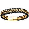 HALUKAKAH Bambini Bracciale Ragazzo Maschio in Vera Pelle Cuoio Nero ● Onora L'Oro ● 6-12 Anni Catena in Titanio Acciaio Argento Chiusura Magnetica 7-8(18-19.5cm) con Pacco Regalo Gratuita