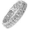 HALUKAKAH Bracciali Uomo Oro,Catenina Cubano Miami 14MM Iced out,Vero Oro Bianco Bracciale,Argento,18cm,con Pacco Regalo 0