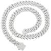 HALUKAKAH Placcato in Platino Diamante Cubano Collana a Maglie per Uomo - Oltre 1000 Lab Diamanti - Larghezza 12 mm Lunghezza 45 cm - con Confezione Regalo