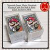 Nintendo Set carte da gioco Nintendo Super Mario Hanafuda rosso e nero esclusivo Giapp...