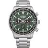 CITIZEN Orologio analogico al quarzo da uomo con cinturino in acciaio inox CA4500-91X, verde, Bracciale