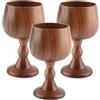 Beufee Calice in legno da 3 pezzi, boccale da birra in legno retrò, tazza da vino, tazza da bere, tazza d'acqua, 150 ml