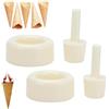 Beufee 2 Pezzi Cono di Waffle Shaper, Cono Gelato in Legno Waffle Strumento di Rotolamento e Formatura Pasticceria Gelato Stampi in Legno a Forma di Corno di Crema