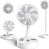 Marchpower Ventilatore a Piantana Silenzioso con Telecomando, Ventilatore da Tavolo Portatile Luce Notturna Pieghevole Regolabile Timer con 4 Velocità dell'aria e Modalità Aromaterapia
