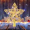 NOCHME Stella Puntale Di Albero Di Natale 6 Pollici Traforato E Glitter Punte di Natale Christmas Tree Topper Star Per Albero Scintillio Festivo Per La Tua Decorazione Natalizia