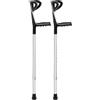 AIESI® Stampelle Ortopediche regolabili (2 pezzi) leggere in alluminio anodizzato colore nero, Garanzia Italia 24 mesi