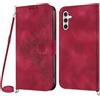 NETANY Cover per Samsung Galaxy A25 5G con Cordino, Flip Portafoglio Custodia in Pelle, [2 Porta Carte][Chiusura Magnetica],Custodia Libro Cover con Laccio per Samsung A25 5G (Rosso)