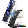 NeotrixQI Caricatore Wireless Magnetico per Google Watch 3/2, Supporto Caricabatterie Magnetico per Pixel 10/9 Pro XL/9/8a, Stazione Ricarica Pieghevole 3in1 per Google Buds Pro 2 (Non per Pixel Watch 4/1)