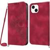 Netany Cover per iPhone 13 con Cordino, Flip Portafoglio Custodia in Pelle, [2 Porta Carte][Chiusura Magnetica],Custodia Libro Antiurto Cover con Laccio per iPhone 13 (6,1 Pollici) (Rosso)
