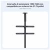 Piantana TV Girevole con Mensole Scaffsuiltura Integrata per Soggiorno, Ufficio