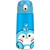Cartomania Borraccia termica chill & refill, Tema pinguino, Azzurro, 460ml, Acciaio, Cannuccia, Mantenimento temperatura caldo 12h/ freddo 24h, Scuola, Bambini e adulti, Idea regalo