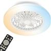 Briloner - Plafoniera con Ventilatore a 5 velocità, telecomando, dimmerabile, lampada per camera da letto, lampada per soggiorno, lampada da soffitto con ventilatore, 48,5x14,5 cm (DxA), bianco