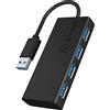 ICY BOX IB-AC6104 4-fach USB 3.0 Hub 4x USB3.0 Aluminium, schwarz + 5 V Stromanschluss fuer optionales Netzteil