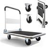 VEVOR Carrello Pieghevole per Trasporto Capacità max. 299,37 kg, Carrello con Piattaforma Pieghevole per Pacchi Merci Traslochi, Maniglia di Spinta, Dimensioni Aperte 900 x 870 x 610 mm